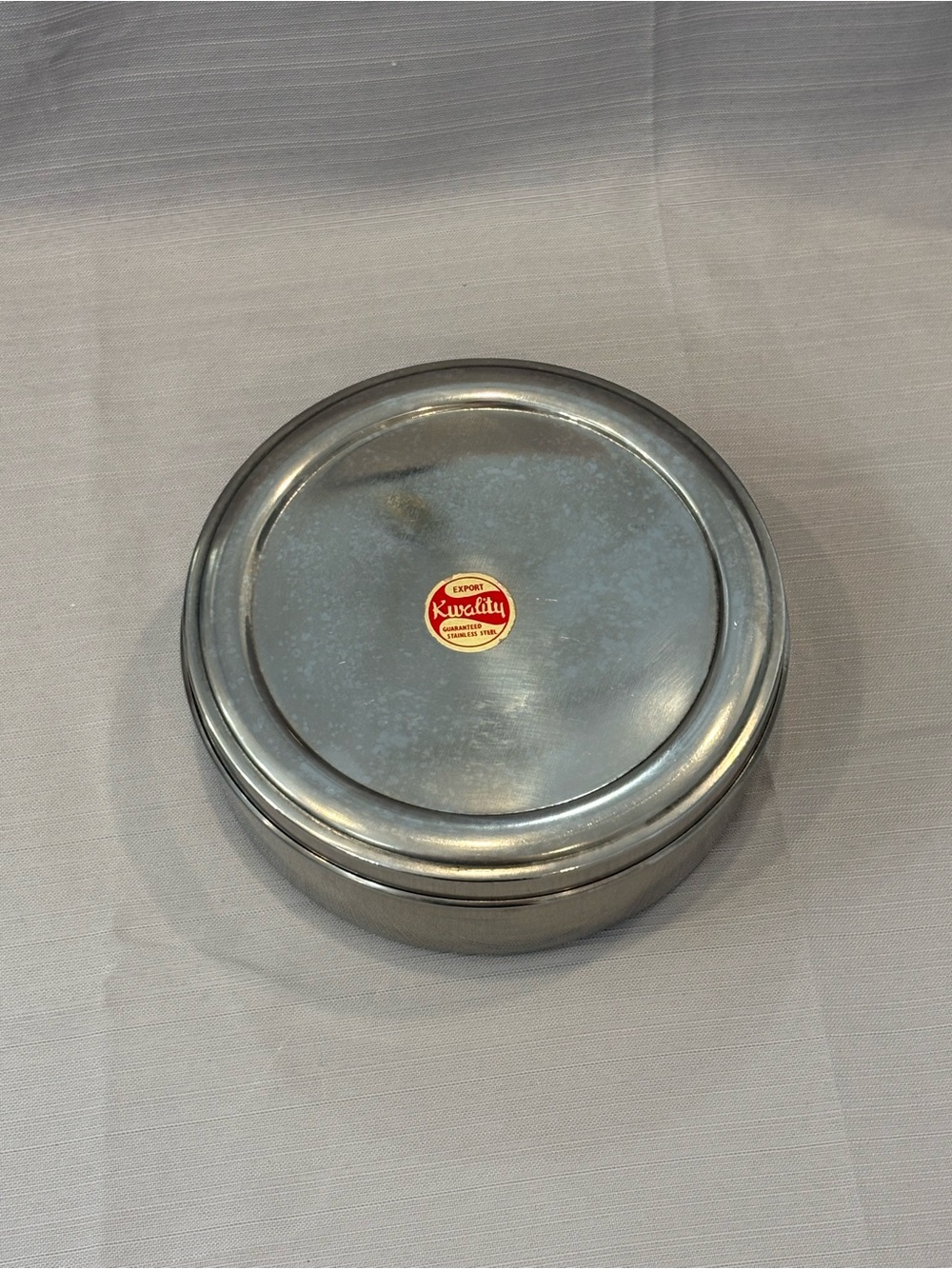 Vintage Masala Dabba Stainless Steel Round  Tin - Silver